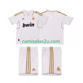 Camisolas de futebol Real Madrid 2011 2012 Retro Criança Equipamento Principal Manga Curta